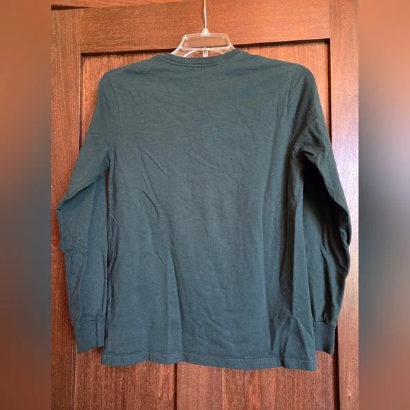 Patagonia Youth Long Sleeve Shirt with Logo in Dark Green - Picture 3 of 6